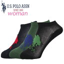 U.S.POLO ASSN レディース3Pソックス ポロ 靴下 0835 送料無料