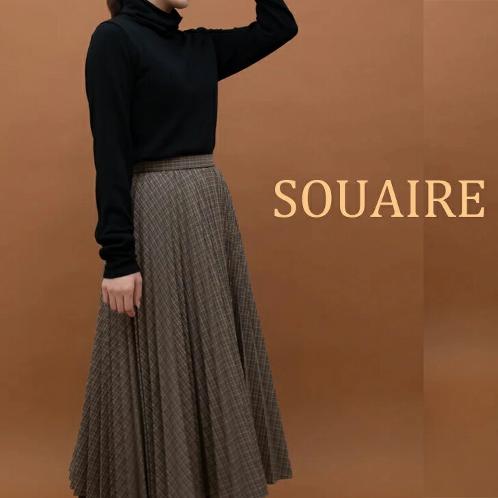 SOUAIRE　チェックプリーツスカート