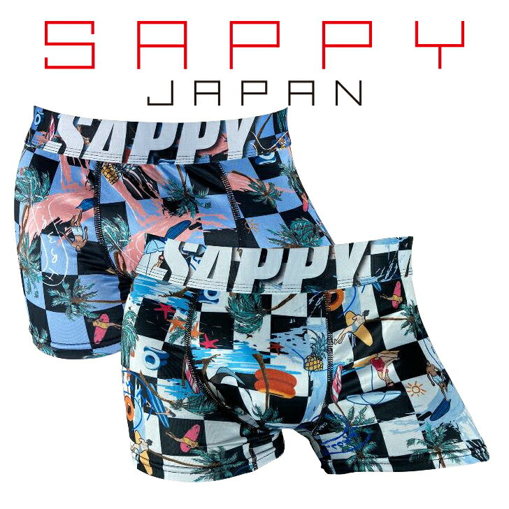 ラスト1点のみ　SAPPY D-574　チェッカー　2カラー　M　L　LL　サピー　前閉じ　メンズ　ボクサーパンツ