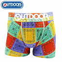 OUTDOOR メンズ ボクサーパンツ バンダナ 150レッド 下着 前閉じ 送料無料