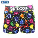 OUTDOOR メンズ ボクサーパンツ モンスター 090ブラック 下着 前閉じ 送料無料