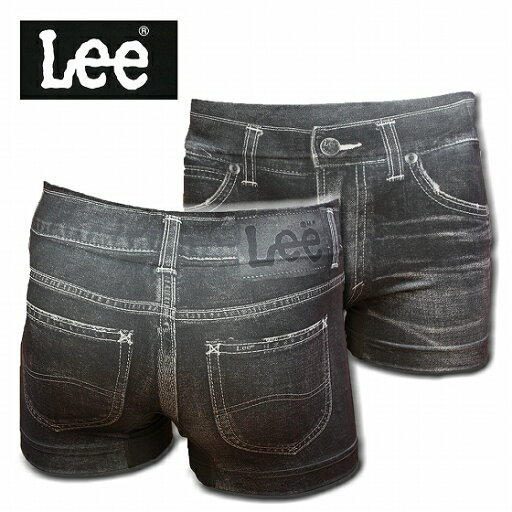 Lee 転写成型ボクサーパンツ ヴィンテージデニム 090:ブラック 前閉じ Lee 転写成型ボクサーパンツ ヴィンテージデニム 090:ブラック 前閉じ
