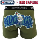 OUTDOOR×RED CAP GIRL メンズ ボクサーパンツ スケボー 790カーキ 下着 前閉じ SPECIAL COLLABORATION BOXER ...