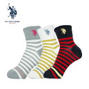U.S.POLO ASSN レディース3Pソックス ポロ 靴下 F-610