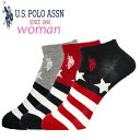 U.S.POLO ASSN レディース3Pソックス ポロ 靴下 J-573