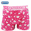 メンズ ボクサーパンツ ハート ピンク 下着 前閉じ OUTDOOR