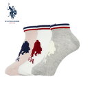 U.S.POLO ASSN レディース3Pソックス ポロ 靴下 A-020