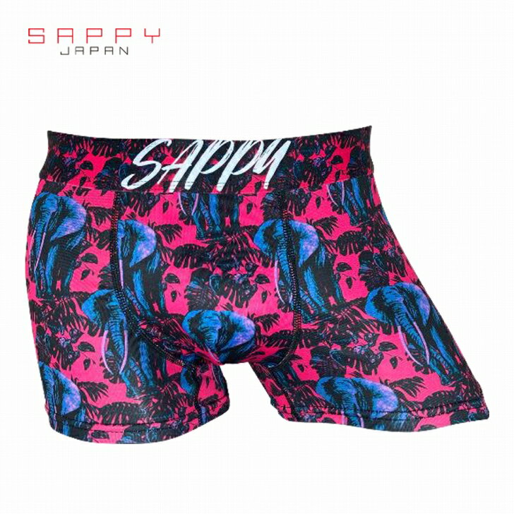 メンズ　ボクサーパンツ SAPPY　エレファント　ピンク　M　L　LL　サピー　前閉じ D5001　送料無料