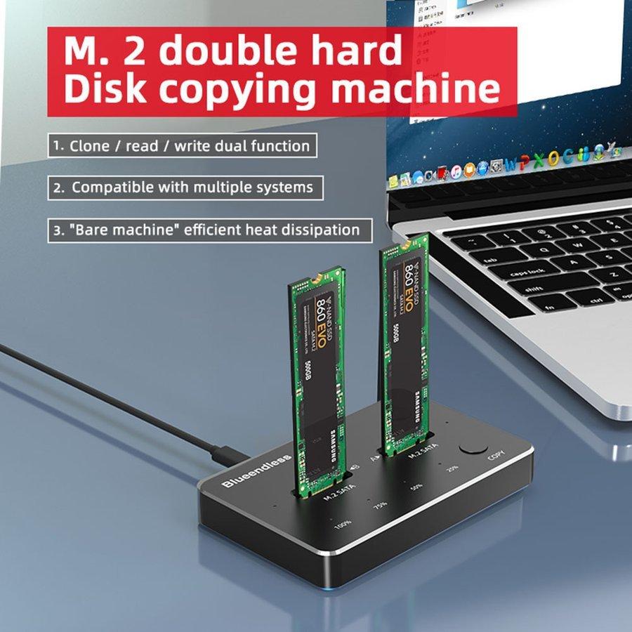 M.2 SATA-NVME SSD Docking Station オフラインクローン 日本語取扱説明書付