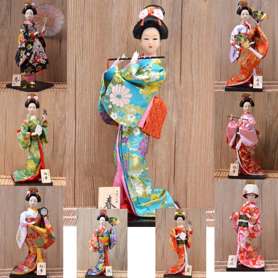 【中古】【未使用未開封】舞踊・舞妓 日本人形 秋 12インチ(30cm) 日本のお土産 外国人へのプレセント パープル