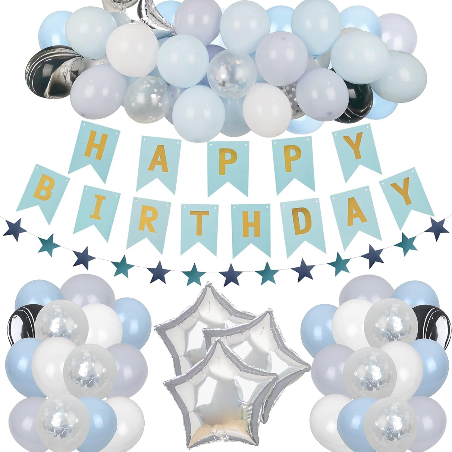 Rakuten - レビュー特典中!! 【69点豪華セット+数字3つおまけ！】バルーン 風船 誕生日バルーン 誕生日祝い バースデーパーティー 飾り付けセット 豪華セット おしゃれ 可愛い ガーランド 紙吹雪風船 デコレーション 飾り 装飾 (茶色)