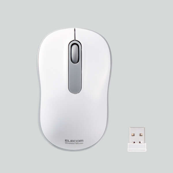 コンプモト 楽天市場店のエレコム ELECOM 静音 ワイヤレスマウス 無線 光学式 3ボタン Mサイズ ホワイト(M-DY11DRSKWH) メーカー在庫品｜アングル2