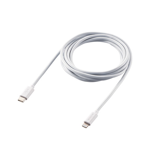 コンプモト 楽天市場店のエレコム ELECOM USB C-Lightningケーブル スタンダード 2.0m ホワイト MPA-CL20WH メーカー在庫品｜アングル3