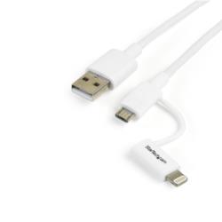 StarTech.com LTUB1MWH Apple Lightning/ Micro USB - USB ケーブル 1m ホワイト 取り寄せ商品