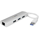 StarTech.com USBnu/USB 3.0/USB-A - 3x USB-A/LAN/oXp[/Vo[(ST3300G3UA) ڈ݌=