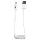 StarTech.com 30cm Lightning USB カールコード ホワイト USBCLT30CMW 取り寄せ商品