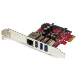 StarTech.com USB増設カード/PCIe 2.0 - 3x USB-A + GbE/5Gbps/SATA電源(PEXUSB3S3GE) 目安在庫=△（楽天・コンプモト　楽天市場店）