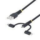 StarTech.com USB 2.0ケーブル/1m/USB - マイクロUSB/Type-C/ライトニング/15W(RLTCUB1MBK) 目安在庫=△