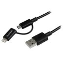 StarTech.com LTUB1MBK Apple Lightning/ Micro USB - USB P[u 1m ubN 񂹏i