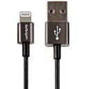 StarTech.com ライトニング - USB ケーブル 1m メタルコネクタ ブラック(USBLTM1MBK) 取り寄せ商品