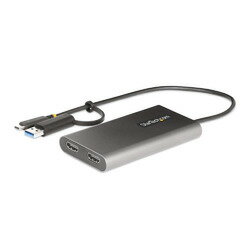 StarTech．com ディスプレイアダプター／USB-C USB-A - 2x HDMI／4K60Hz／100W PD(109B-USBC-HDMI) 目安=○