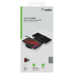 BELKIN BOOST↑CHARGE 15Wデュアルワイヤレス充電パッド ブラック(PSE)(WIZ008DQBK) 取り寄せ商品