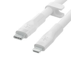 BELKIN USB-C to ライトニング シリコン やわらかケーブル 1M ホワイト(CAA009BT1MWH) 取り寄せ商品