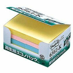 ポストイット 付箋 ふせん ポスト・イット(R) エコノパック(TM) ノート 再生紙 6561-K 【ポストイット】(3M-6561-K) 目安在庫=○