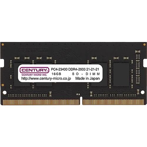 CENTURY MICRO SODIMM PC4-23400 DDR4 2933Mhz 260pin 1rank 16GB(16GBx1) 1.2V(CB16G-SOD4U2933H) 取り寄せ商品