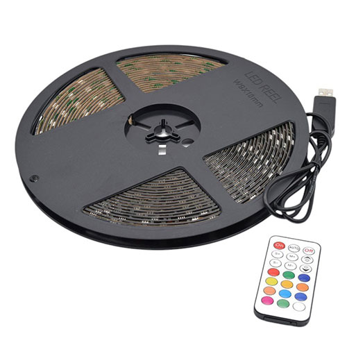 日本トラストテクノロジー USBテープLED 10m流れるRGBリモコン付き(TPLED10M-RGBB-R) 取り寄せ商品