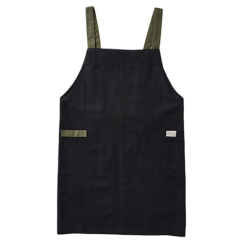 レップ 速乾エプロン クイックドライ加工・肩ずれしないH型デザイン プレイン/ブラック(REP-562710) 取り寄せ商品