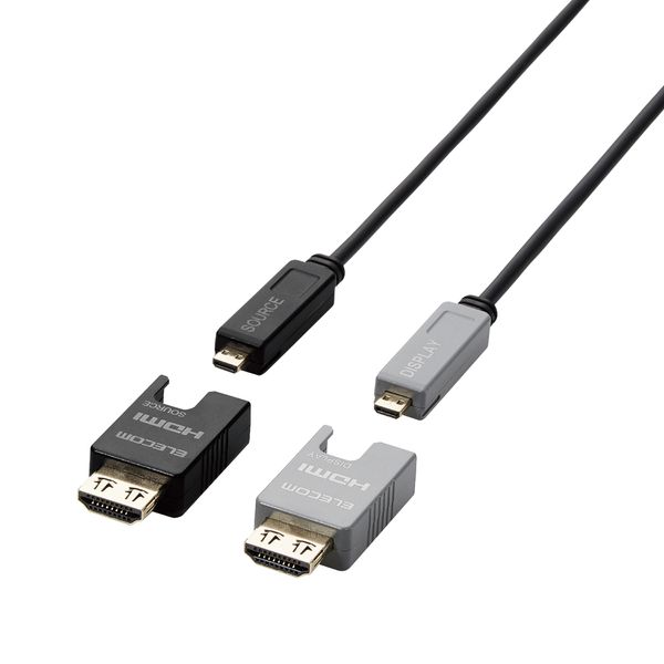 【P5E】エレコム HDMI光ファイバーケーブル 50m 長尺 HDMI-HDMI アクティブオプティカルケーブル ブラック(DH-HDLOB50BK) メーカー在庫品