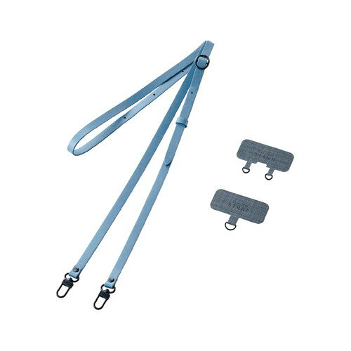 エレコム ELECOM ショルダーストラップ/レザータイプ ブルー(P-STSDH2PLBU) メーカー在庫品