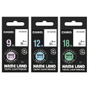 カシオ CASIO NAMELANDキレイにはがせて下地が隠せる強粘着 白/黒 1パック(3個:各サイズ1個)(XR-MIX-GCWE-3P) 目安在庫=○