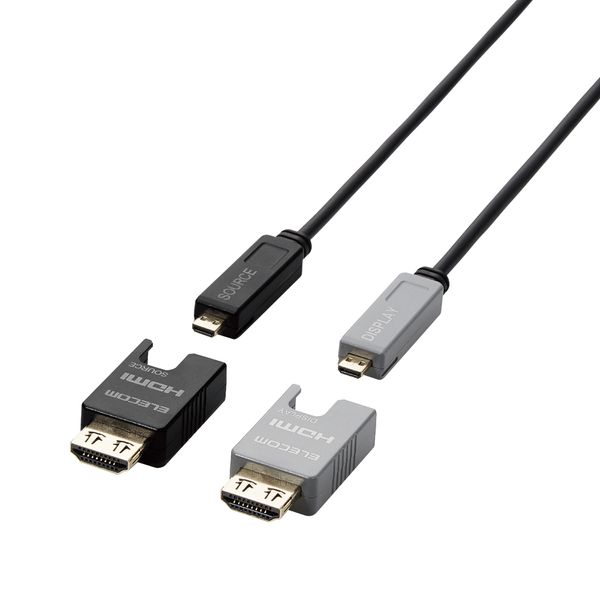 【P5E】エレコム HDMI光ファイバーケーブル 30m 長尺 HDMI-HDMI アクティブオプティカルケーブル ブラック(DH-HDLOB30BK) メーカー在庫品