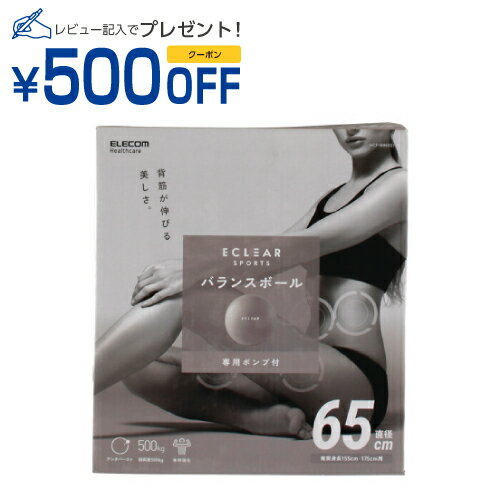 エレコム バランスボール 65cm アンチバースト 筋トレ 体幹トレーニング ダイエット (HCF-BB65GY) メーカー在庫品