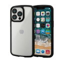 エレコム iPhone13 Pro ケース カバー ハイブリッドケース 軽量 フレームカラー シルキークリア ブラック(PM-A21CTSLFCSBK) 取り寄せ商品