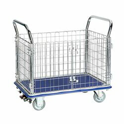 エヌケーキャリーキャスター 観音扉型金網台車　300kg　フットタイプ (1台)(NK-307K-ST) 目安在庫=△