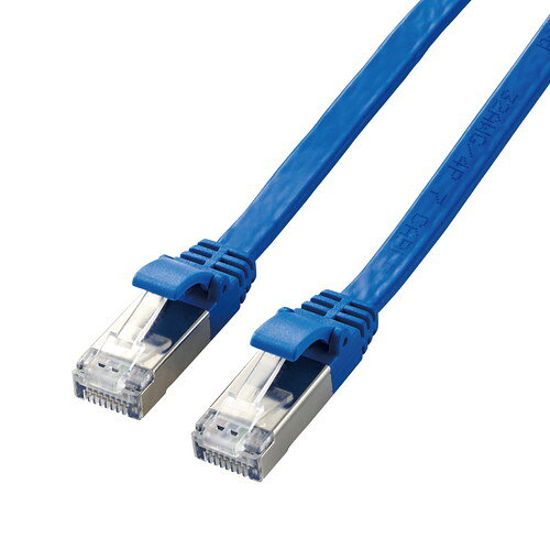 【P5E】エレコム LANケーブル Cat7 準拠 フラット 10m 10ギガビット LD-TWSF/BU10(LD-TWSF/BU10) メーカー在庫品