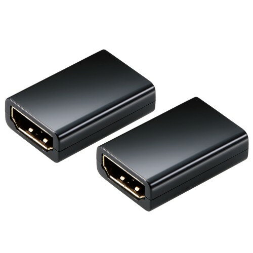 エレコム ELECOM HDMI アダプタ 延長 金メッキ 4K 60p スリムタイプ 2個入 EU RoHS指令準拠 ブラック(AD-HDAASS02BK) メーカー在庫品