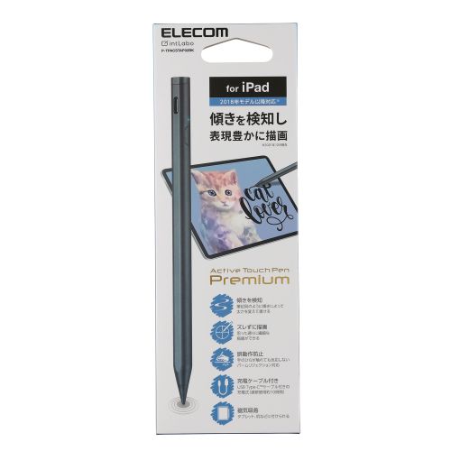 エレコム ELECOM 充電式アクティブタッチペン ブラック(P-TPACSTAP02BK) メーカー在庫品