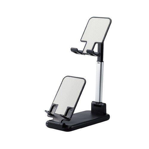 エレコム ELECOM 端末2台を縦列配置できるタブレットスタンド ブラック(TB-DSARM2VBK) メーカー在庫品