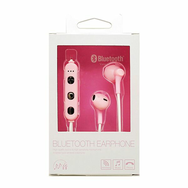 たのしいかいしゃ 『いい音』Bluetoothインナーイヤーイヤホン ピンク(TA-BT3 PK) メーカー在庫品