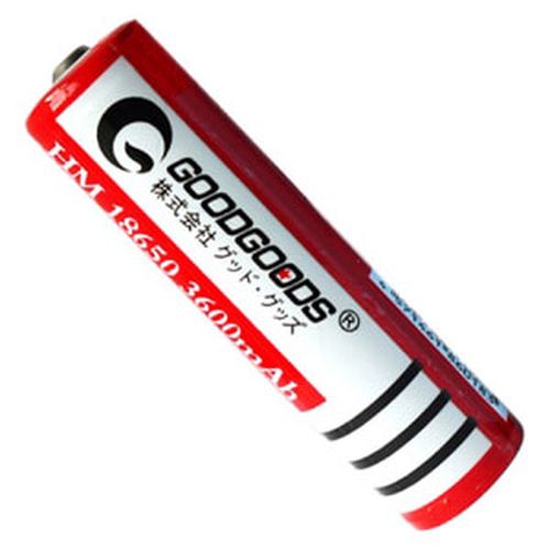 グッドグッズ 18650型 保護回路付き 充電式リチウムイオン電池 1本(LDC-361A) 取り寄せ商品