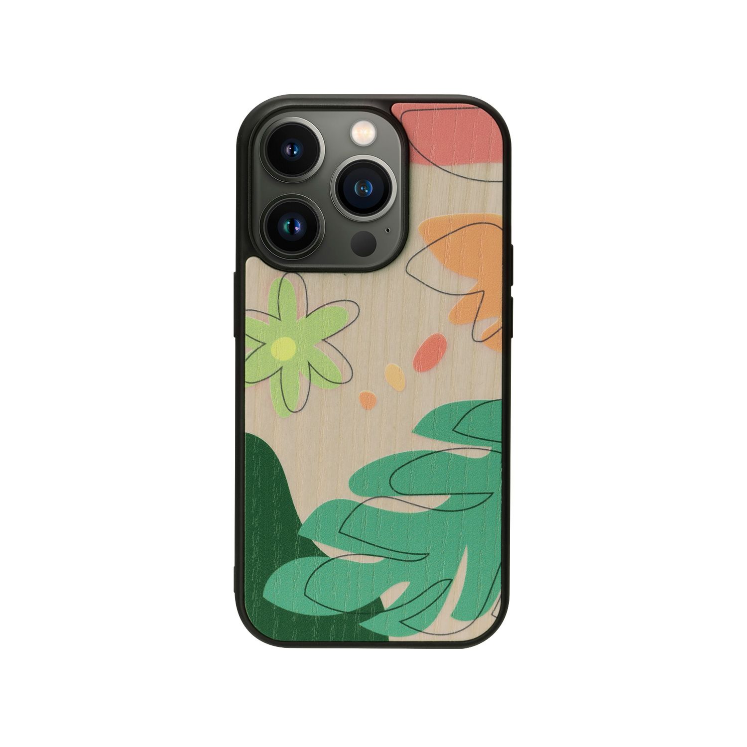 Man&Wood 天然木ケース for iPhone 14 Pro Botanik Touch 1 背面カバー型(I23626i14P) 仕入先在庫品