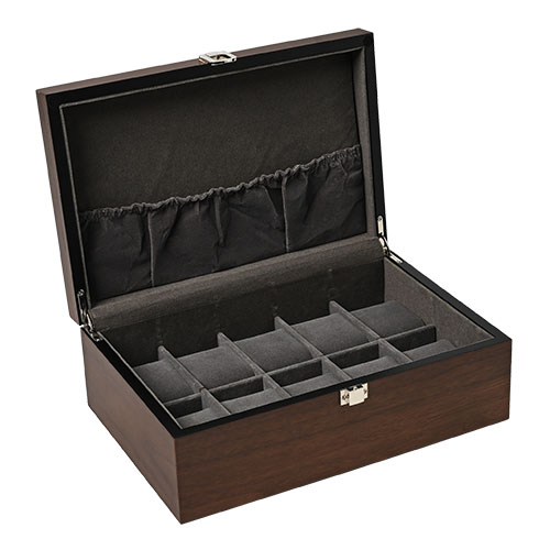 エスプリマ エスプリマ 10本用木製ボックス クルミ木目 腕時計を美しく保管 高級感のあるデザイン(ES5310WD) 取り寄せ商品