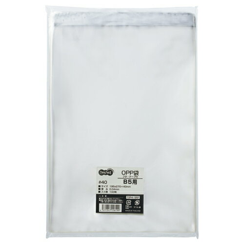 TPS OPP袋 フタ・テープ付 B5用 195×270+40mm 1パック(100枚)(TOP4-195F) 目安在庫=○