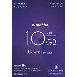 日本通信 b-mobile 10GB 1ケ月SIMパッケージ ドコモ回線 BM-GTPL6C-1MC 取り寄せ商品