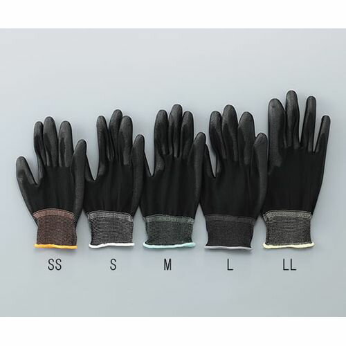 アズピュア(アズワン) アズピュア黒色PU手袋 オーバーロック・ポリエステル製 手の平コート SS 10双入 (1袋(10双入り))(3-7386-05) 目安...