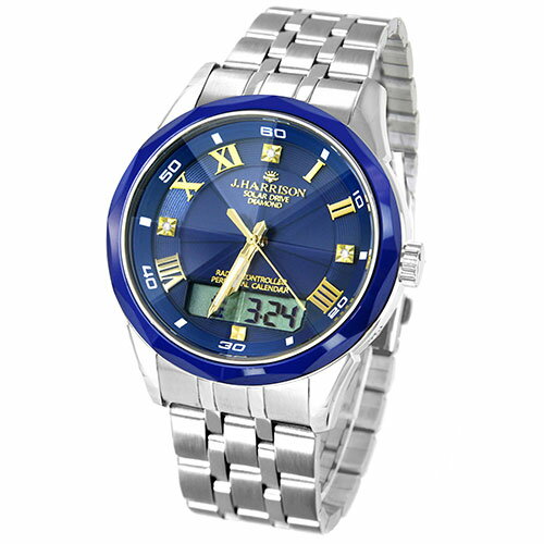 J.HARRISON J.HARRISON 光発電・電波式腕時計 3石天然ダイヤモンド付・パーペチュアル(JH-071NV) 取り寄せ商品